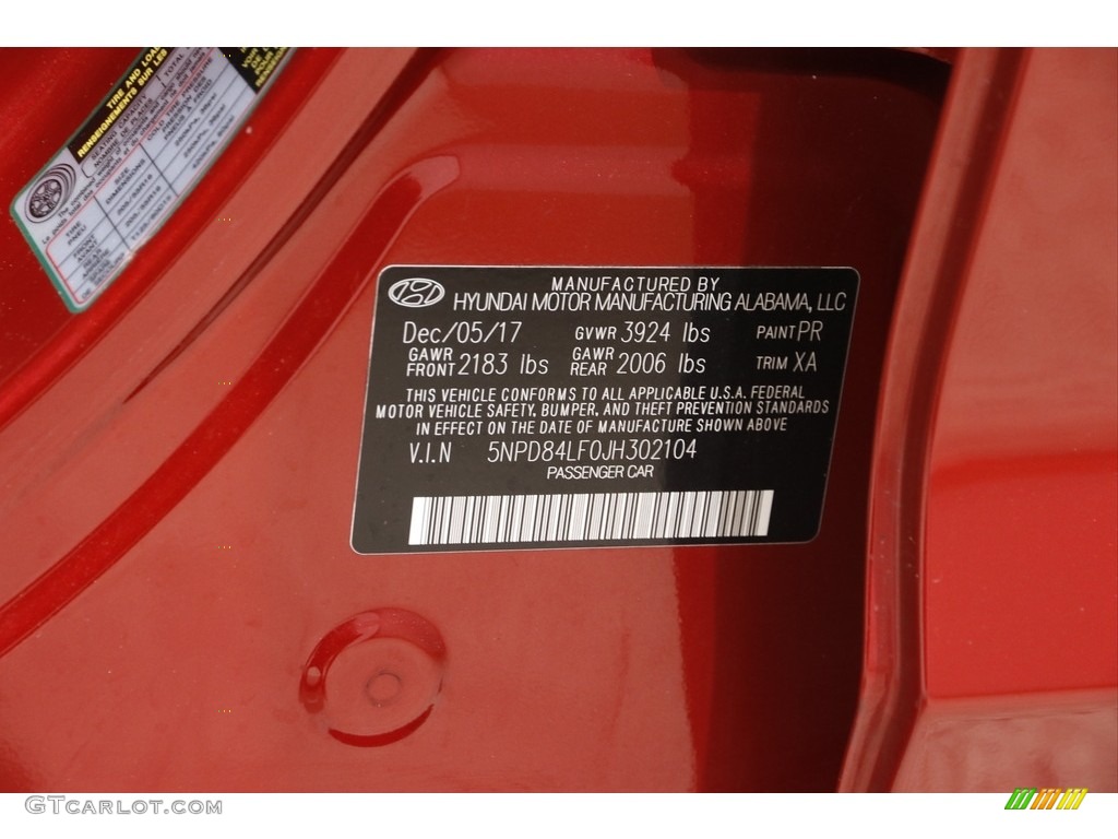 2018 Elantra Value Edition - Scarlet Red / Beige photo #20