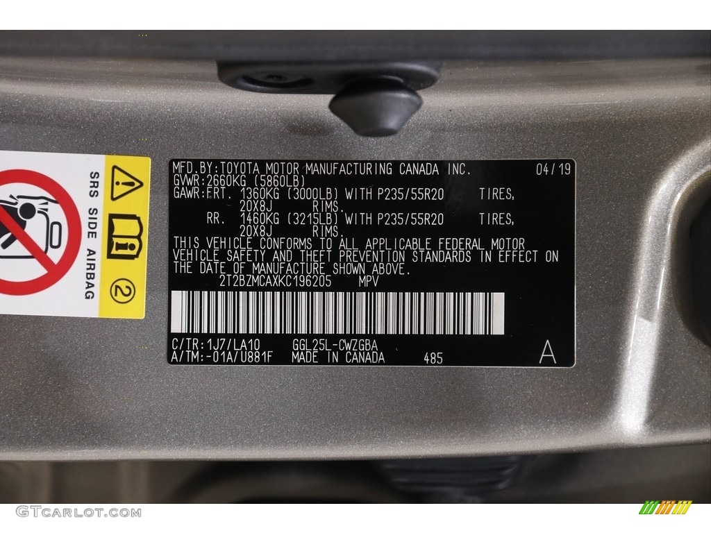 2019 RX 350 AWD - Atomic Silver / Stratus Gray photo #26