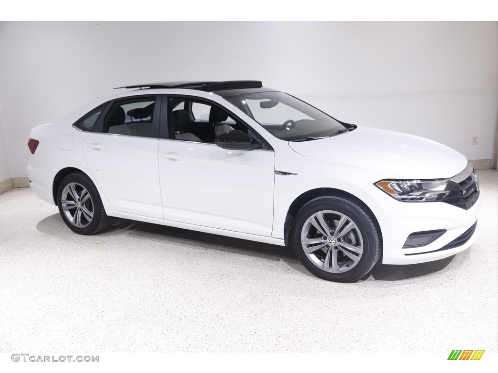 2019 Jetta R-Line - Pure White / Storm Gray photo #1