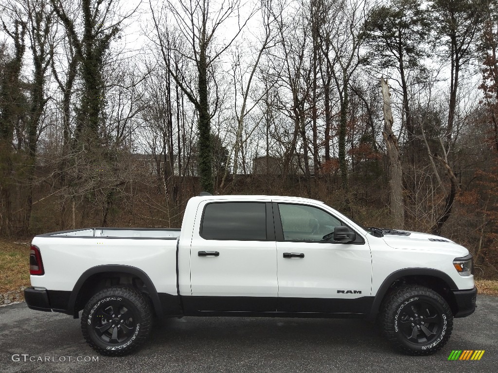 Bright White 2023 Ram 1500 Rebel Crew Cab 4x4 Exterior Photo #145560467