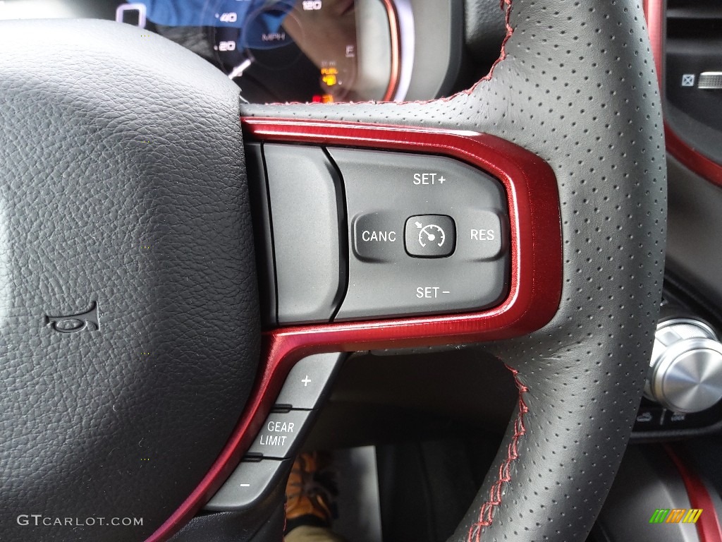 2023 Ram 1500 Rebel Crew Cab 4x4 Red/Black Steering Wheel Photo #145560734