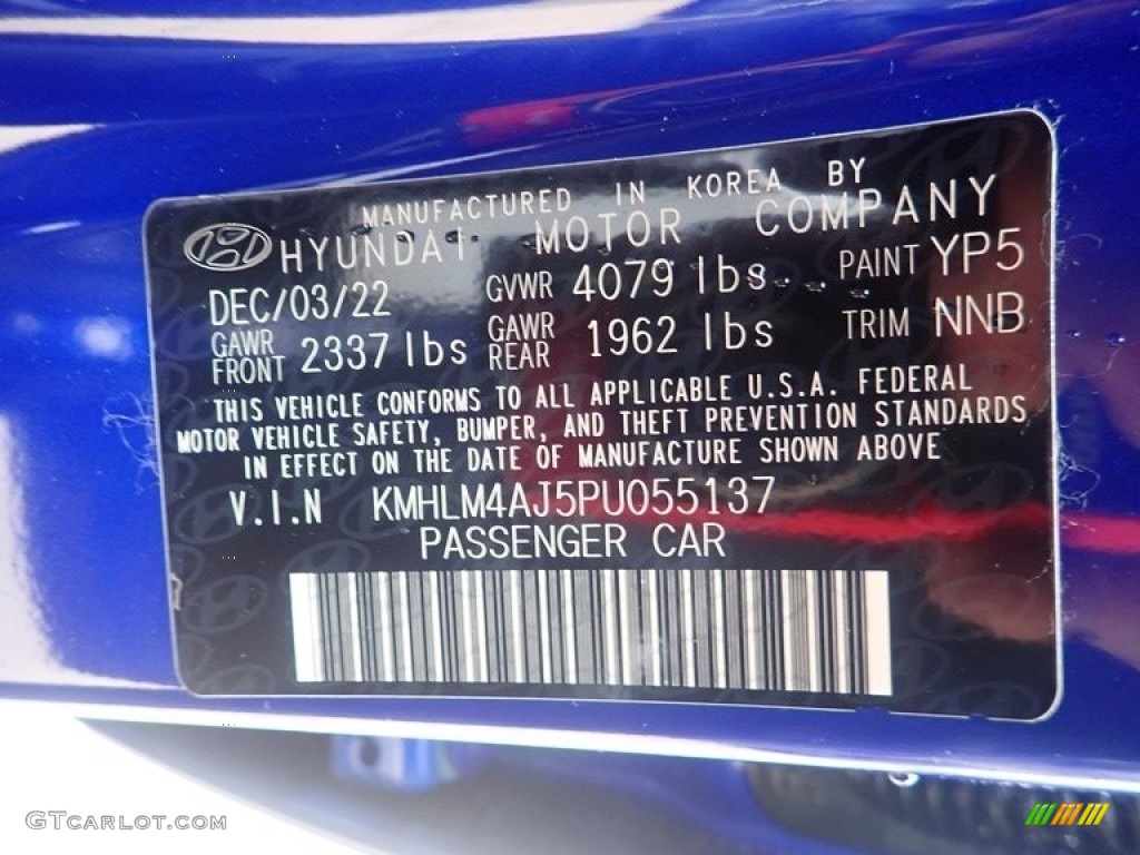 2023 Elantra Blue Hybrid - Intense Blue / Black photo #18
