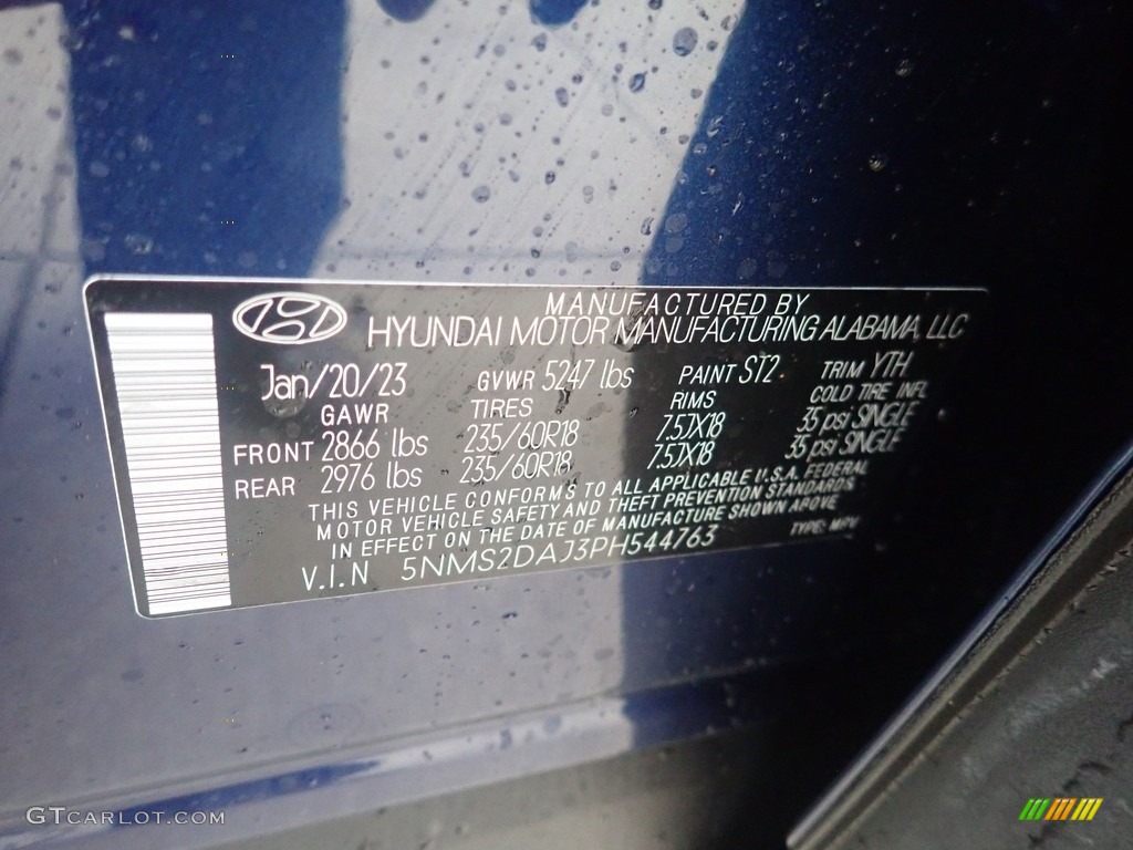 2023 Santa Fe SEL AWD - Stormy Sea / Gray photo #18