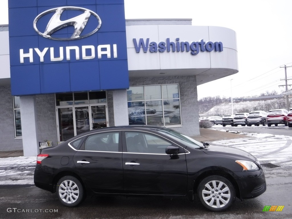 2014 Sentra SV - Super Black / Charcoal photo #2