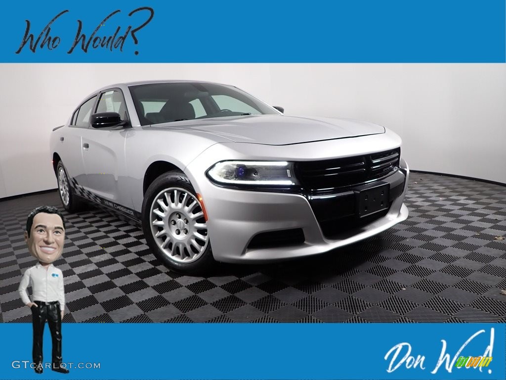2018 Charger Police Pursuit AWD - Bright Silver Metallic / Black photo #1