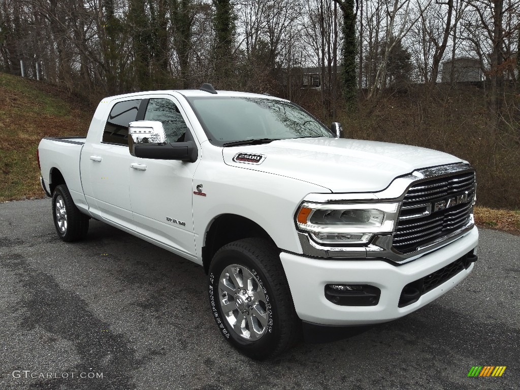 Bright White 2023 Ram 2500 Laramie Mega Cab 4x4 Exterior Photo #145573680