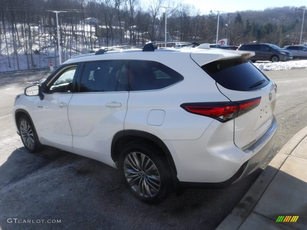 2020 Highlander Hybrid Platinum AWD - Blizzard White Pearl / Glazed Caramel photo #8