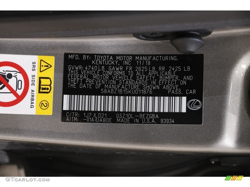 2019 ES 350 - Atomic Silver / Black photo #24