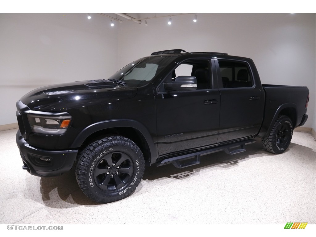 2020 1500 Rebel Crew Cab 4x4 - Diamond Black Crystal Pearl / Black photo #3