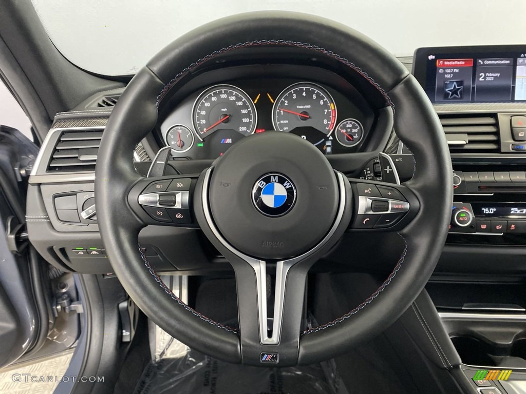 2018 BMW M3 Sedan Black Steering Wheel Photo #145575191
