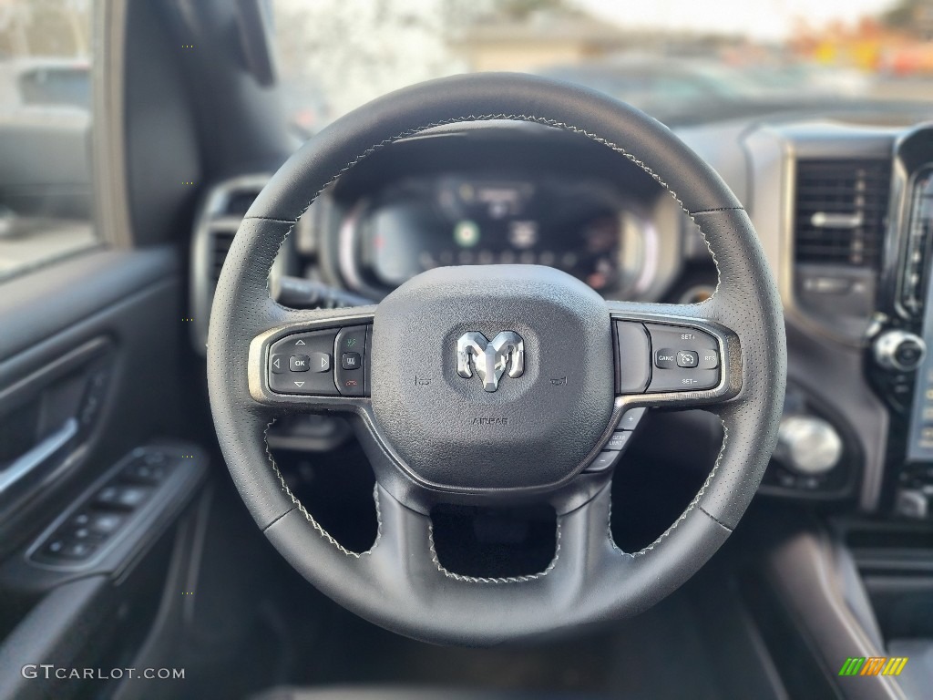 2023 Ram 1500 Rebel Crew Cab 4x4 Black Steering Wheel Photo #145578845