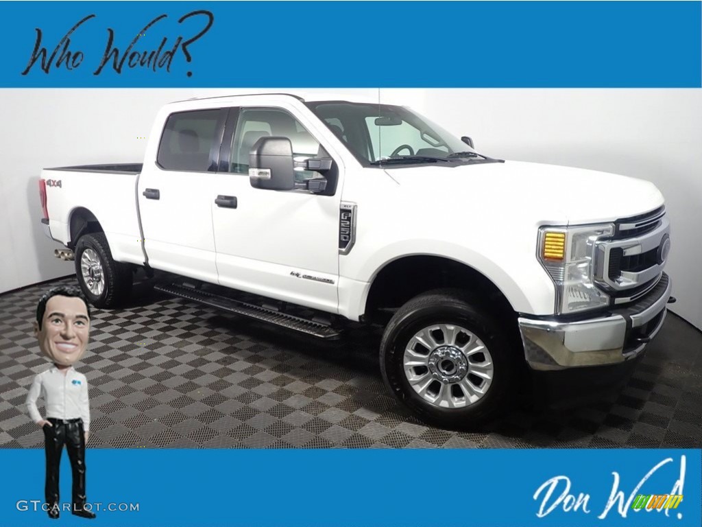 2021 F250 Super Duty XLT Crew Cab 4x4 - Oxford White / Medium Earth Gray photo #1