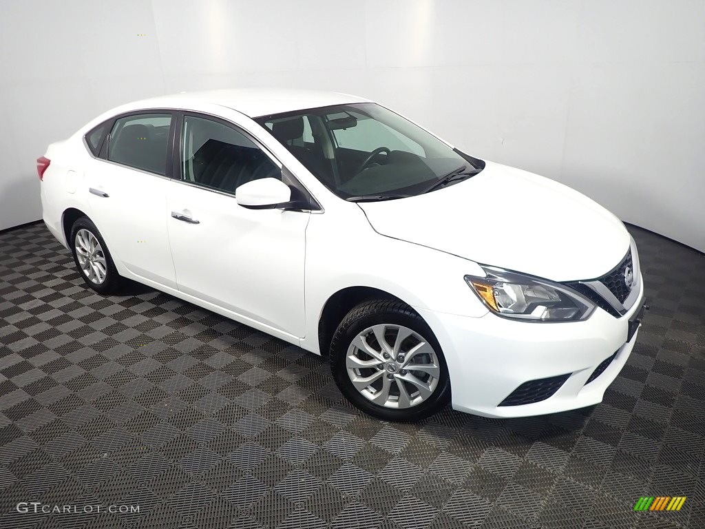 2019 Sentra SV - Aspen White Tricoat / Charcoal photo #4