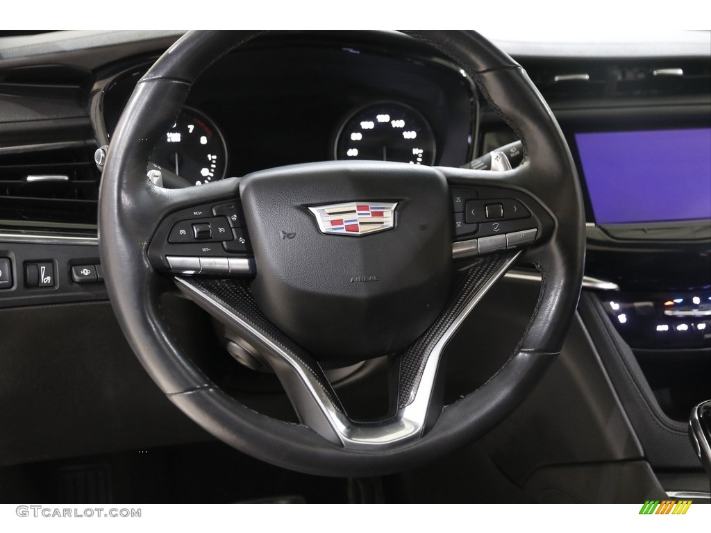2020 Cadillac XT6 Sport AWD Jet Black Steering Wheel Photo #145583399