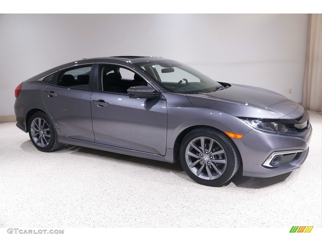 2021 Civic EX Sedan - Modern Steel Metallic / Black photo #1