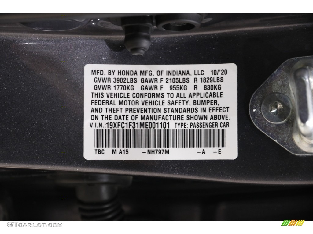 2021 Civic EX Sedan - Modern Steel Metallic / Black photo #22