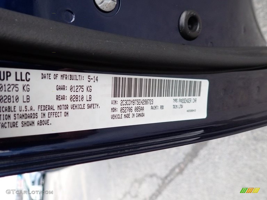 2014 Challenger R/T - Jazz Blue Pearl Coat / Dark Slate Gray photo #15