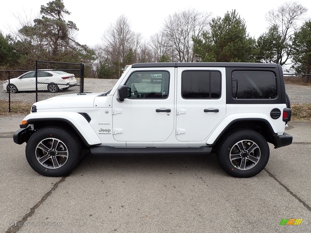Bright White 2023 Jeep Wrangler Unlimited Sahara 4x4 Exterior Photo #145592049