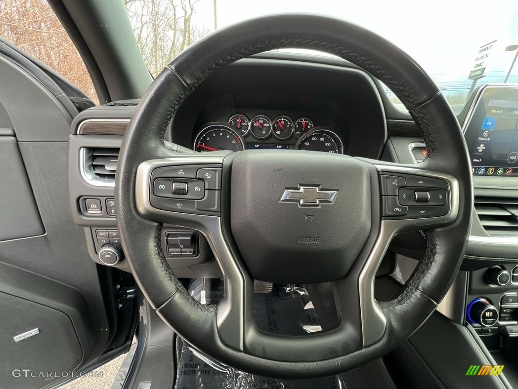 2021 Chevrolet Tahoe Z71 4WD Jet Black Steering Wheel Photo #145593039