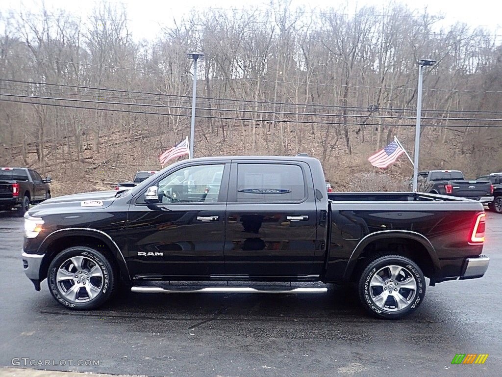 Diamond Black Crystal Pearl 2021 Ram 1500 Laramie Crew Cab 4x4 Exterior Photo #145593621