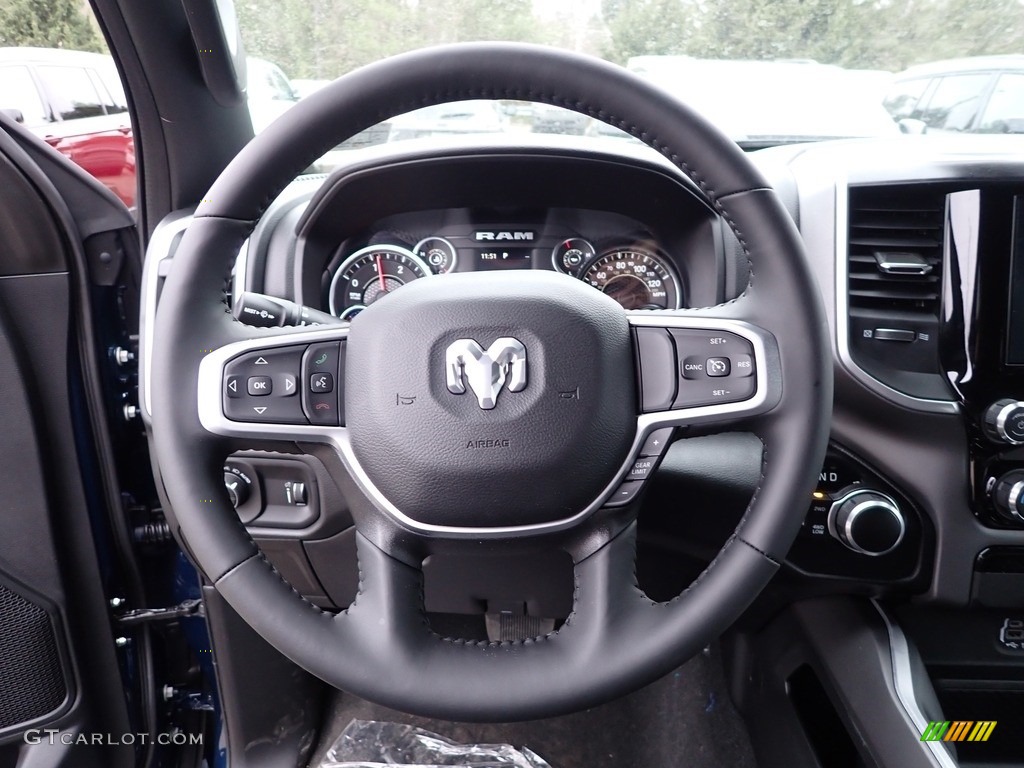 2023 Ram 1500 Big Horn Crew Cab 4x4 Black Steering Wheel Photo #145594068
