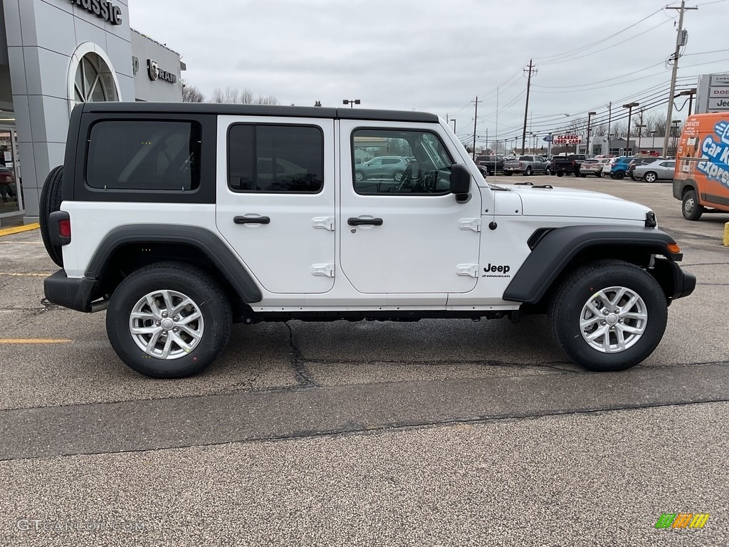 Bright White 2023 Jeep Wrangler Unlimited Sport 4x4 Exterior Photo #145594725