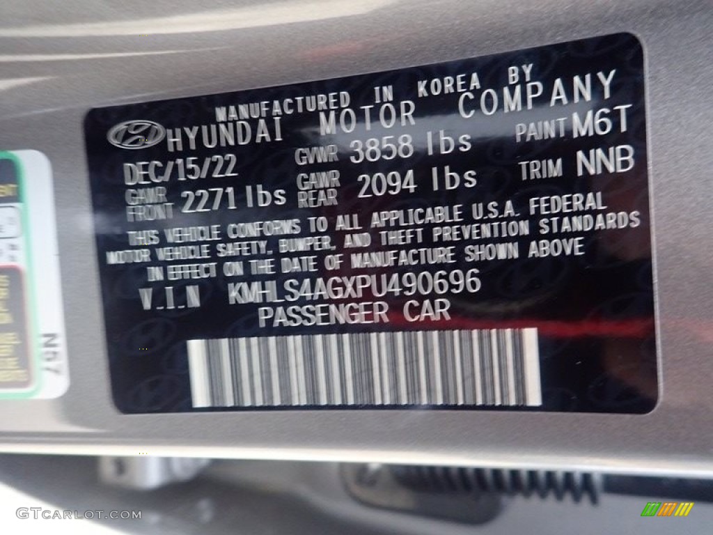 2023 Elantra Color Code M6T for Fluid Metal Photo #145595181