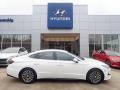 Serenity White 2023 Hyundai Sonata SEL Hybrid Exterior