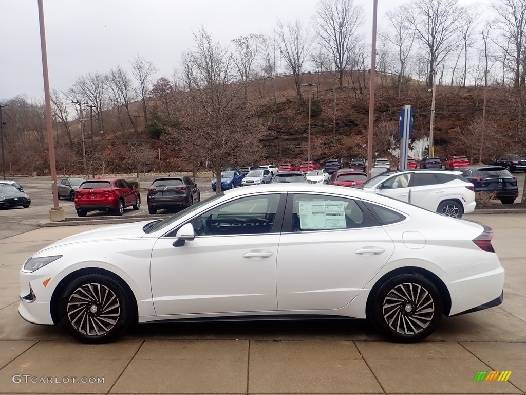 Serenity White 2023 Hyundai Sonata SEL Hybrid Exterior Photo #145595442