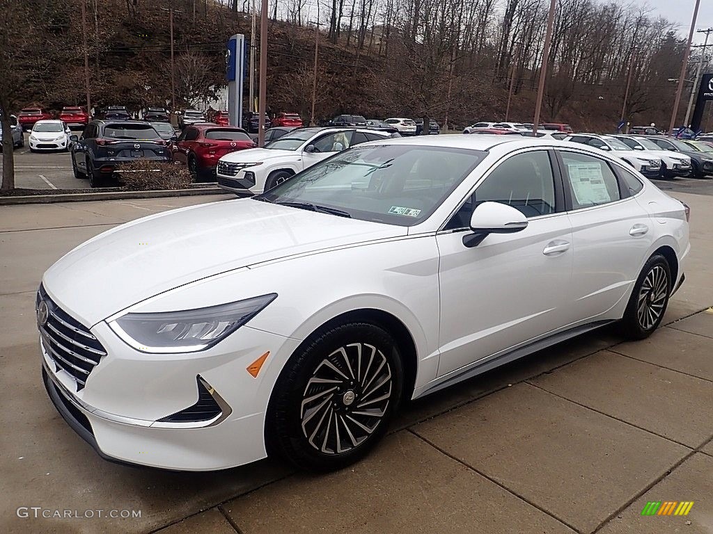 Serenity White 2023 Hyundai Sonata SEL Hybrid Exterior Photo #145595448