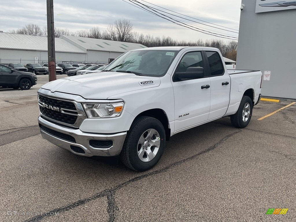 Bright White 2023 Ram 1500 Big Horn Quad Cab 4x4 Exterior Photo #145596554
