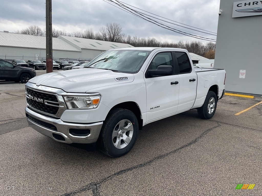 Bright White 2023 Ram 1500 Big Horn Quad Cab 4x4 Exterior Photo #145597544