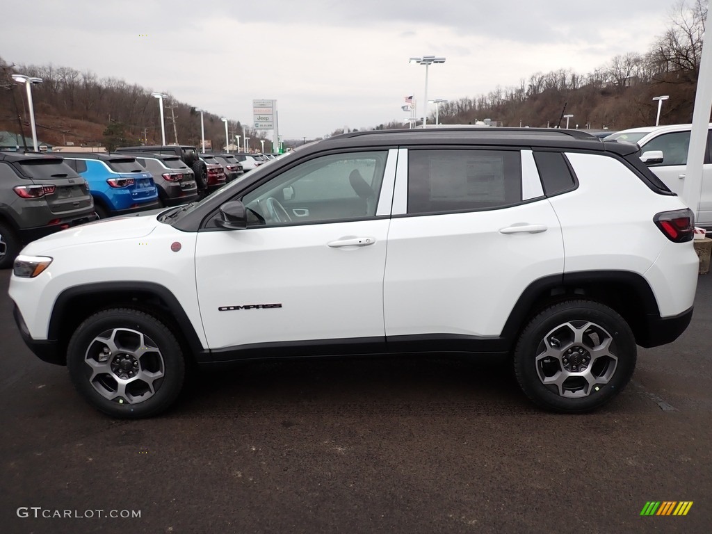 Bright White 2022 Jeep Compass Trailhawk 4x4 Exterior Photo #145597700