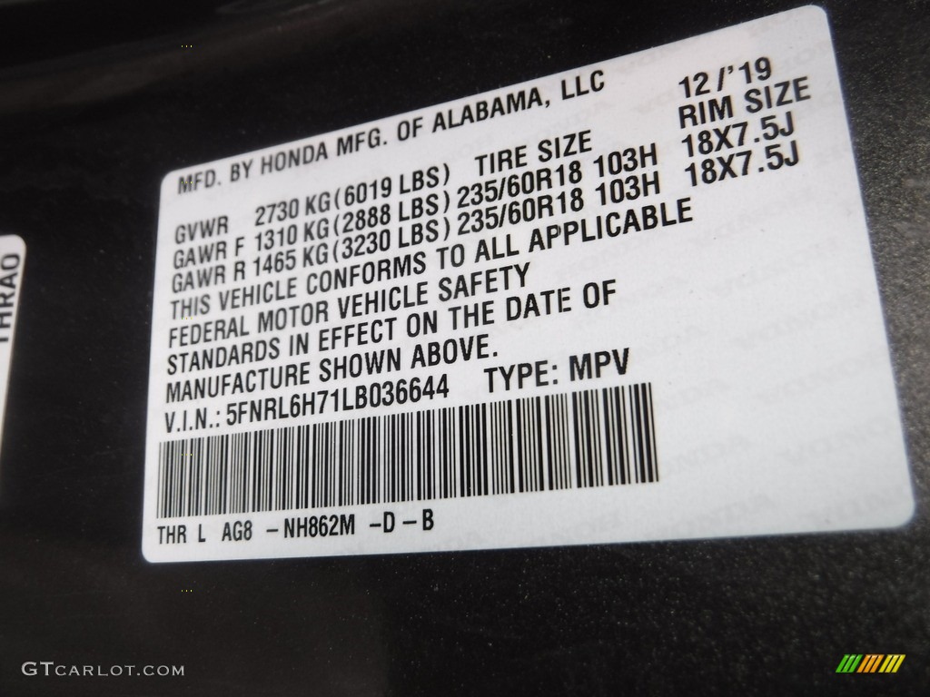 2020 Odyssey EX-L - Pacific Pewter Metallic / Mocha photo #38