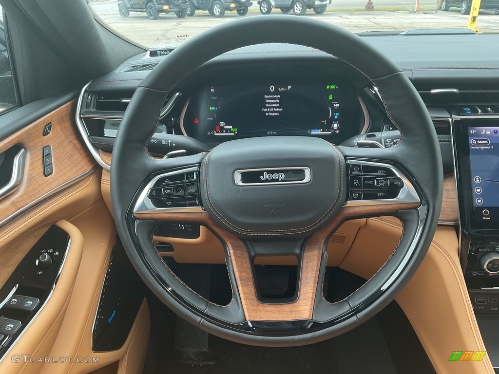2022 Jeep Grand Cherokee Summit 4XE Hybrid Tupelo/Black Steering Wheel Photo #145598048