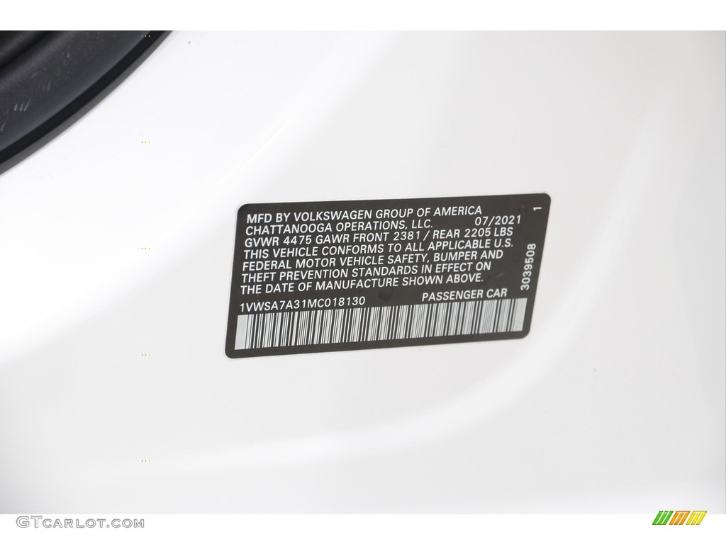 2021 Passat SE - Pure White / Titan Black photo #22