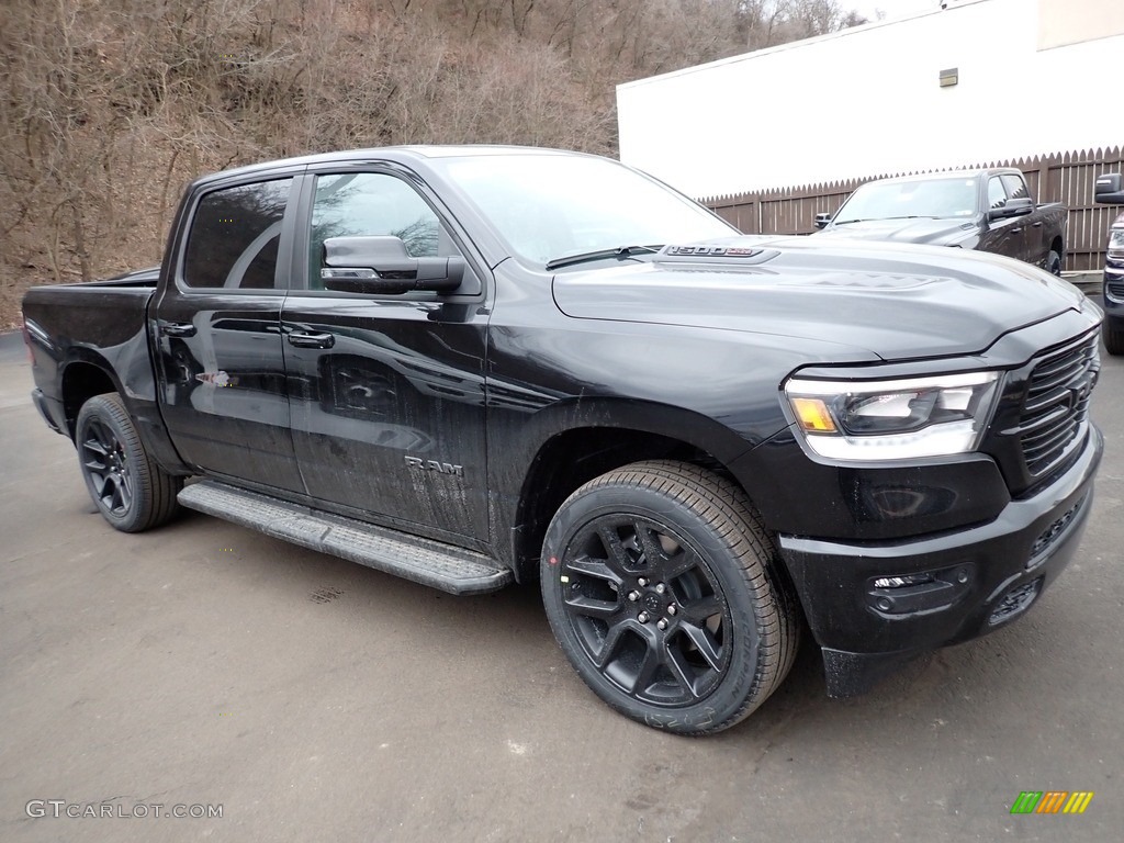 Diamond Black Crystal Pearl 2023 Ram 1500 Laramie Crew Cab 4x4 Exterior Photo #145599836