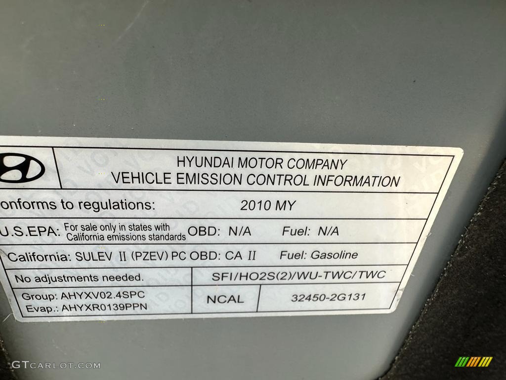 2010 Sonata GLS - Medium Silver Blue / Gray photo #32