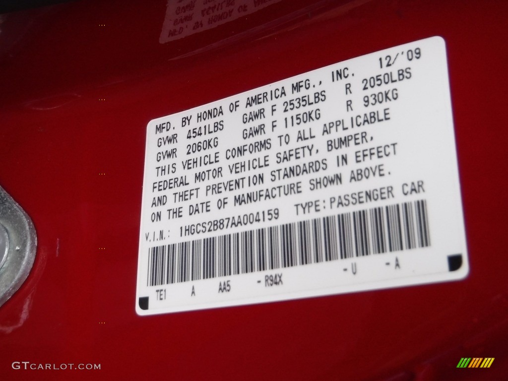 2010 Accord EX-L V6 Coupe - San Marino Red / Ivory photo #29