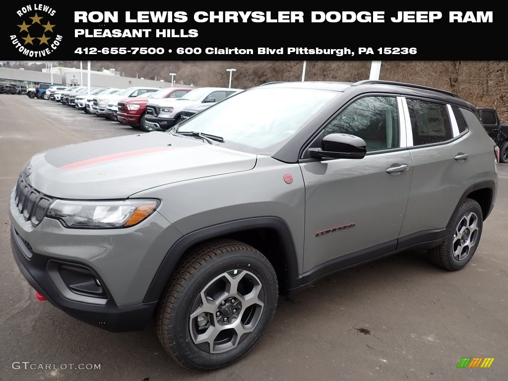 2022 Compass Trailhawk 4x4 - Sting Gray / Black/Ruby Red photo #1