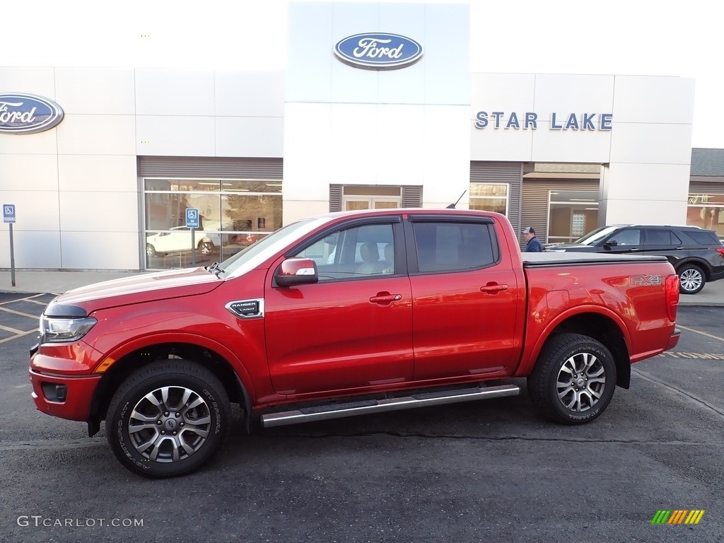 2019 Ranger Lariat SuperCrew 4x4 - Hot Pepper Red Metallic / Medium Stone photo #1