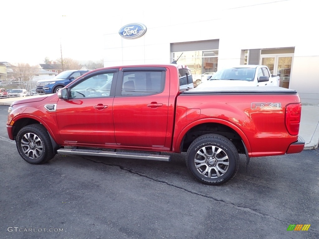 2019 Ranger Lariat SuperCrew 4x4 - Hot Pepper Red Metallic / Medium Stone photo #2