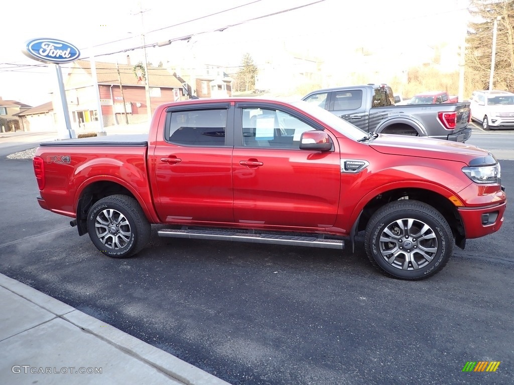 2019 Ranger Lariat SuperCrew 4x4 - Hot Pepper Red Metallic / Medium Stone photo #6