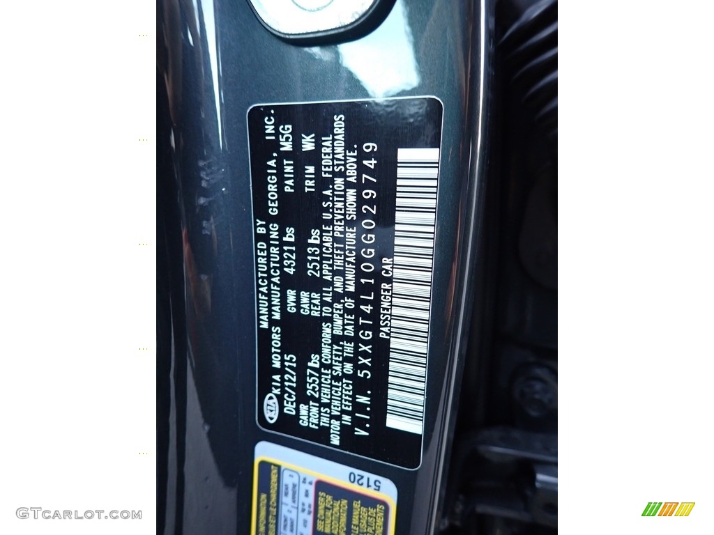 2016 Kia Optima LX 1.6T Color Code Photos