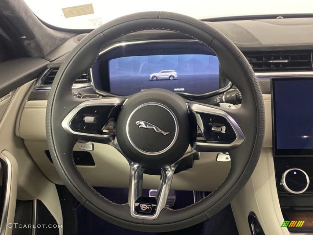 2023 Jaguar F-PACE SVR Lt Oyster/Ebony Steering Wheel Photo #145610556