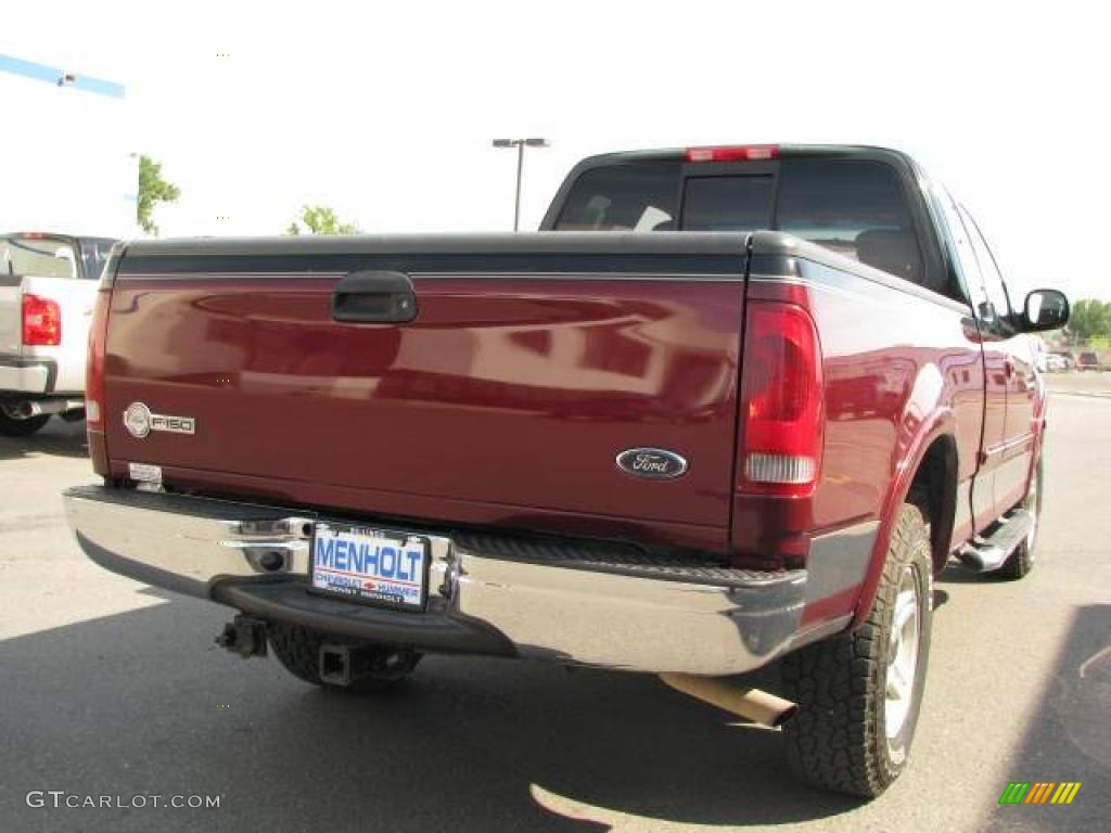 2003 F150 Heritage Edition Supercab 4x4 - Burgundy Red Metallic / Black/Red photo #5