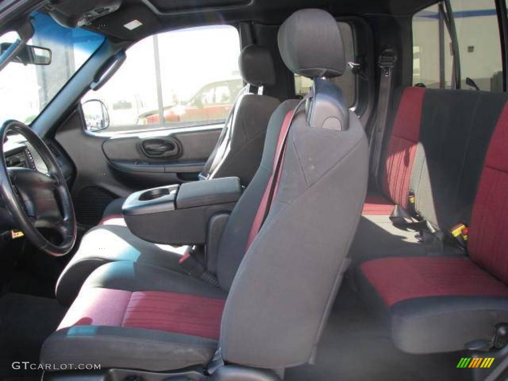 2003 F150 Heritage Edition Supercab 4x4 - Burgundy Red Metallic / Black/Red photo #8