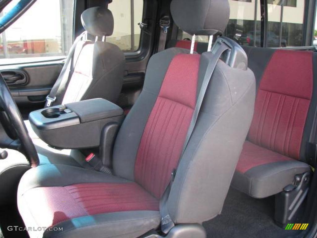 2003 F150 Heritage Edition Supercab 4x4 - Burgundy Red Metallic / Black/Red photo #9
