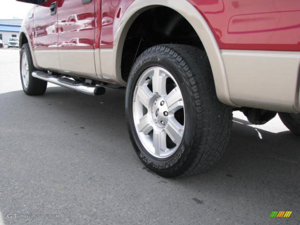2007 F150 Lariat SuperCrew 4x4 - Redfire Metallic / Tan photo #6