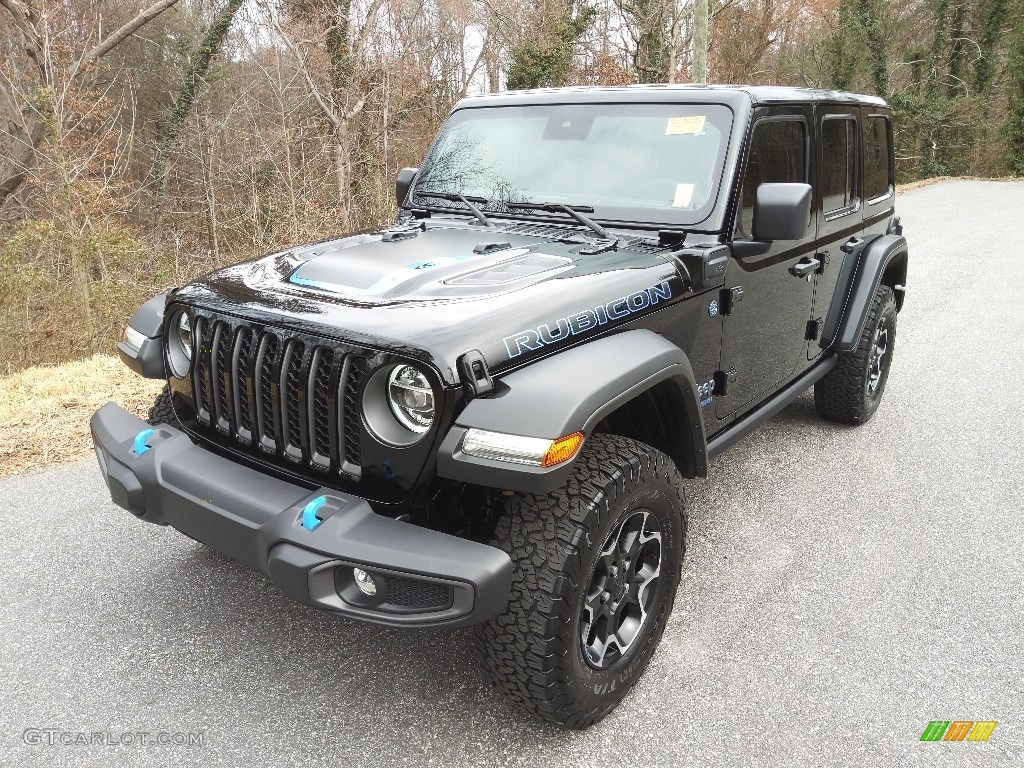 Black 2022 Jeep Wrangler Unlimited Rubicon 4XE Hybrid Exterior Photo #145620963